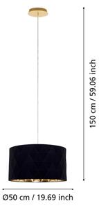 Eglo 39224 - Sospensione a cavo DOLORITA 3xE27/60W/230V
