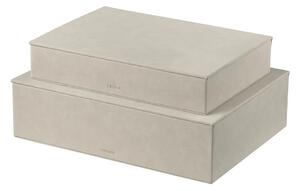Scatole in set con coperchio beige in finta pelle 2 pz 40x30x11 cm Sahla – Blomus