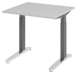 Bümö Scrivania Serie-XB - Dimensioni: 80 x 80 cm, Decorazione: Grigio, Struttura: Grafite/Alluminio lucido
