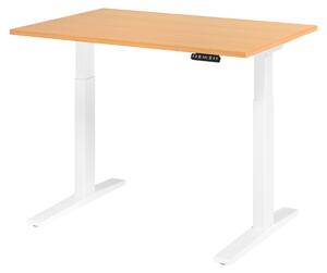 Scrivania elettrica bümö XMKA - Decorazione: faggio, dimensioni: 120 x 80 cm, struttura: bianco