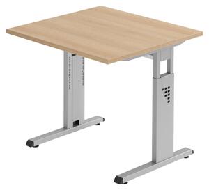 Bümö Scrivania Serie-O - Struttura: argento, dimensioni: 80 x 80 cm, decorazione: rovere