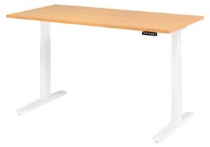 Scrivania elettrica bümö XMKA - Decorazione: faggio, dimensioni: 160 x 80 cm, struttura: bianco