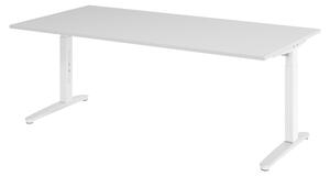 Scrivania bümö serie XB - Decorazione: grigio, dimensioni: 200 x 100 cm, struttura: bianco/alluminio lucido