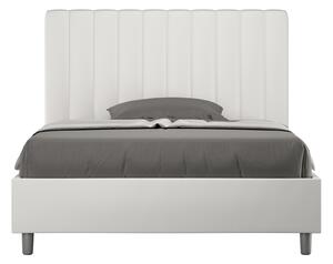 Letto 1 Piazza E Mezzo 130x200 cm Senza Rete Imbottito in Similpelle Agueda Bianco