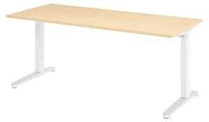 Scrivania bümö serie XB - Decorazione: acero, dimensioni: 180 x 80 cm, struttura: bianco/alluminio lucido