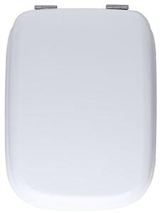 Schläfer 4649105- Sedile Copriwater Compatibile Ideal Standard Serie Tesi (T663001 ), Tavoletta WC in Mdf Bianco Lucido, Cerniere in Metallo, Ricambio con Forma Dedicata, 42 x 34,2 cm