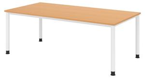 Scrivania bümö Serie H - Finitura: faggio, Dimensioni: 200 x 100 cm, Struttura: bianco