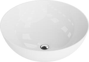 LAVITA, lavabo da appoggio modello Round | Lavabo rotondo | Senza troppofilo e senza foro per rubinetteria | Realizzato in porcellana di alta qualità | Mobile lavabo | 41,5x41x14 cm | Bianco lucido