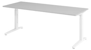 Scrivania della serie bümö XB - Finitura: noce, struttura: bianca, dimensioni: 200 x 80 cm