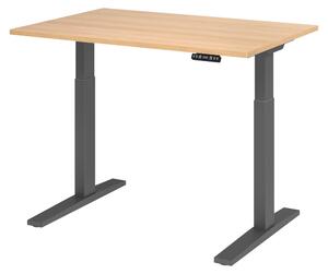 Scrivania elettrica bümö XMKA - Dimensioni: 120 x 80 cm, struttura: grafite, decorazione: rovere