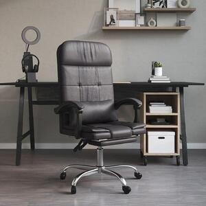 Sedia da ufficio con funzione massaggio, grigia, in ecopelle, ergonomica, con altezza regolabile, sedia girevole con braccioli e schienale, ideale per l'ufficio domestico, lo studio, la sala conferenze, comoda poltrona da ufficio