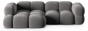 Divano angolare grigio (con penisola a sinistra/con chaise lounge) con rivestimento in velluto Loretto – Cosmopolitan Design