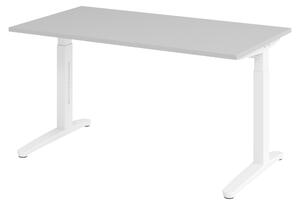 Scrivania bümö Serie XB - Finitura: grigio, struttura: bianco, dimensioni: 140 x 80 cm