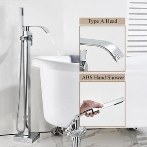 Rubinetto per vasca da bagno freestanding - Miscelatore per vasca da bagno a pavimento - Miscelatore monocomando - Acqua calda/fredda - Ottone con cartuccia in Vetroceramica - Cromato