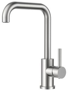 Rubinetto da cucina, miscelatore da cucina a 360° girevole, acciaio inossidabile, monocomando a forma di L