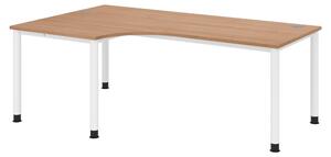 Scrivania bümö Serie H - Finitura: noce, Dimensioni: scrivania angolare 200 x 120 cm, Struttura: bianco