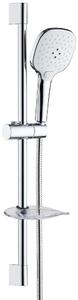 Schläfer 1317100 | Set Doccia Completo Cromato con Colonna Saliscendi, Doccetta a 3 Getti con Sistema Anticalcare, Flessibile Doccia Incluso