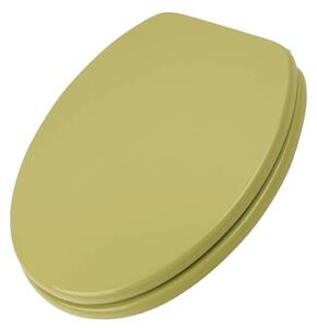 Schläfer - Sedile Copriwater in Legno Mdf Universale forma Ovale, Verde Muschio, Coprivaso, Tavoletta Copri Wc 4638109 "Weser" con Cerniere Regolabili in Ottone Cromato, Copritazza per Wc 
