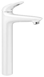 Miscelatore monocomando Grohe per lavabo EUROSTYLE DN 15, dimensione XL, maniglia a leva aperta in metallo bianco luna