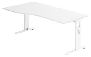 Bümö Scrivania Serie-O - Decorazione: bianco, dimensioni: 180 x 100 cm, struttura: bianco