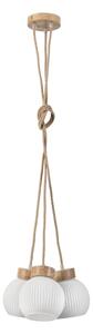 Lampadario sospeso su cavo LOOMIS 3xE27/15W/230V 130 cm beige/rovere