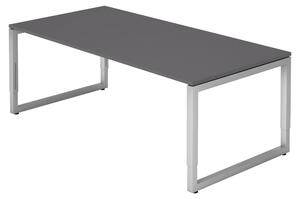 Bümö Scrivania Serie-R - Struttura: argento, decorazione: grafite, dimensioni: 200 x 100 cm