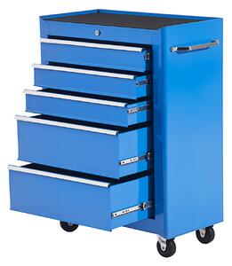 HOMCOM Carrello Porta Utensili Attrezzi Attrezzatura con Cassettiera Azzurro 61.5 x 33 x 82.5cm