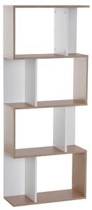 HOMCOM libreria in Legno, Scaffale a Ripiani, Bianco legno naturale 60 × 24 × 148cm|Aosom