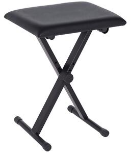 HOMCOM Panca per Pianoforte Imbottita Altezza Regolabile Pieghevole Antiscivolo, Nero, 39x29x47cm|Aosom