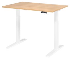Scrivania elettrica bümö XMKA - Dimensioni: 120 x 80 cm, struttura: bianca, finitura: rovere