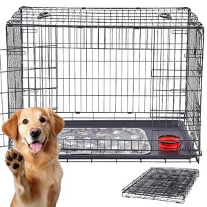 AREBOS gabbia per cani 92,5x60x66 cm box pieghevole per cani box da trasporto L