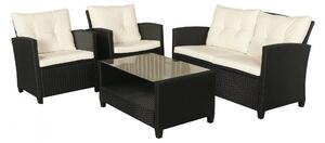 Outsunny Mobili da Esterno Salotto da giardino in rattan Set Divani e Poltrone Imbottiti mobili Nero e Beige 124x68x76cm | Aosom Italy|Aosom
