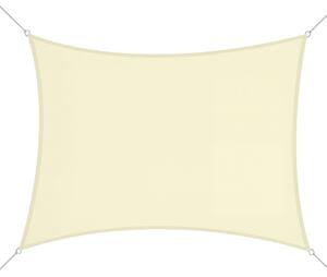 Outsunny Vela Ombreggiante Rettangolare, Tenda da Sole per Esterno in Poliestere Anti UV Traspirante 3x4m Bianco crema|Aosom
