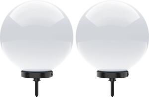 Selltec Lampada sferica KIRA SET 2 SET Lampada da esterno, IP44 Lampada sferica opalina da giardino, per esterni, terrazza