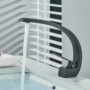 Rubinetto lavabo di scarsa qualità - Miscelatore monocomando - Montaggio su piano - Acqua calda e fredda - Corpo in ottone - Colore nero