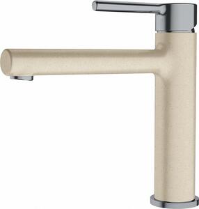 Miscelatore da cucina Franke, modello 115.0621.612, ad alta pressione, con un raggio di rotazione di 150° e getto laminare, finitura in acciaio inossidabile effetto bi-colore/Sahara