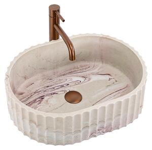 Lavabo Da Appoggio Rea Margaret Gio Beige, Imitazione Pietra
