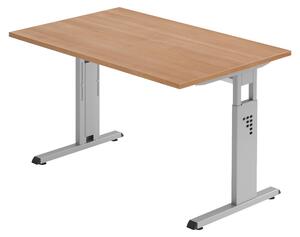 Bümö Scrivania Serie-O - Struttura: argento, dimensioni: 120 x 80 cm, decorazione: noce