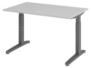 Scrivania bümö serie XB - Dimensioni: 120 x 80 cm, struttura: grafite, decorazione: grigio