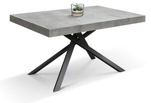 Tavolo moderno allungabile grigio cemento gambe nere 140x90x74 160x90x74