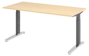 Scrivania bümö serie XB - Decorazione: acero, dimensioni: 160 x 80 cm, struttura: grafite/alluminio lucido