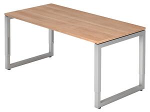 Bümö Scrivania Serie-R - Struttura: argento, dimensioni: 160 x 80 cm, decorazione: noce