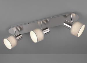 Faretti da soffitto di design con paralumi rotondi in tessuto, 3 punti luce orientabili, lampade da soffitto