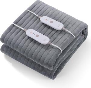 Coperta riscaldante per letto, 160 x 140 cm, per letto matrimoniale con 2 zone di temperatura