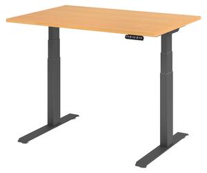 Scrivania elettrica bümö XDKB - Decorazione: faggio, dimensioni: 120 x 80 cm, struttura: grafite