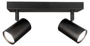 Ledvion, plafoniera a LED, colore nero, rettangolare, 2 luci, attacco GU10, 3W, luce bianca neutra