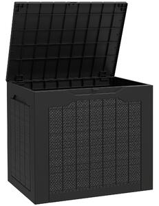 Outsunny Baule da Giardino con Maniglie, Contenitore Porta Attrezzi Impermeabile, 56x41x50 cm, Nero