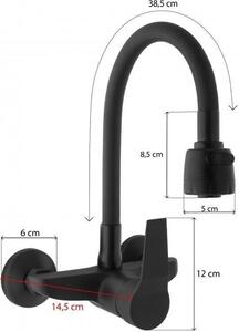Miscelatore per lavello DuraHome, EMAS 50493, a parete, nero