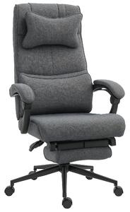 Vinsetto Sedia da Ufficio Ergonomica ad Altezza Regolabile, Poltrona con Braccioli e Poggiapiedi, 66x70x115-123cm, Grigia | Aosom Italy