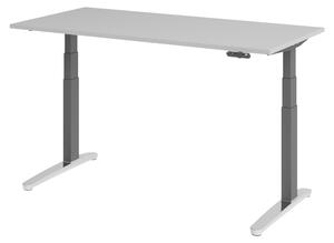 Scrivania elettrica bümö XBHM - Dimensioni: 160 x 80 cm, finitura: grigio, struttura: grafite/alluminio lucido